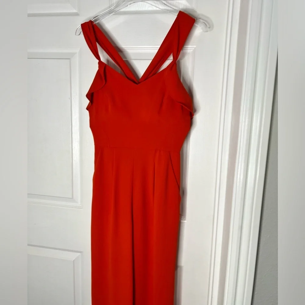 Reiss Open Back Pants Jumpsuit Orange Sz 2